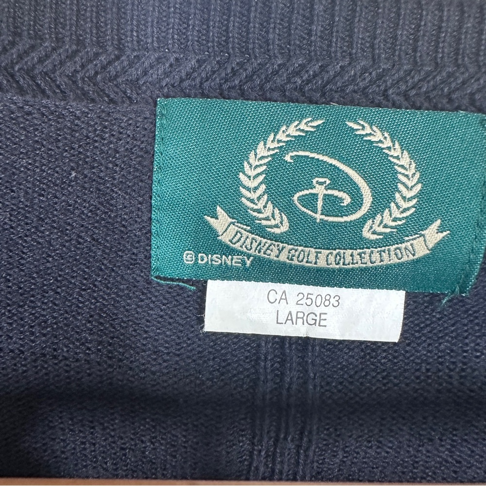Vintage Disney Golf Collection Navy Blue Sweater Vest Size Large Mickey Mouse - Picture 3 of 5